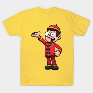 Chinese Boy Wearing Traditional Clothes T-Shirt